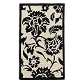 Home Exploded Floral Rug - Black & White (20x32")