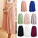 Promithi Women's Bohemian Maxi Cotton Connect Color Striped Long Skirt Ballet Dress