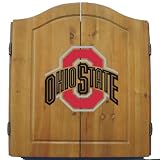 NCAA Ohio State Buckeyes Solid Pine Cabinet And Bristle Dartboard Set