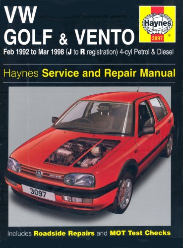 VW Golf and Vento Service and Repair Manual: Petrol and Diesel 1992 to 1998 (Haynes Service and Repair Manuals)