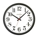 (Price/EA)Electric Wall Clock, 14 Diameter, Brown Frame/White Dial