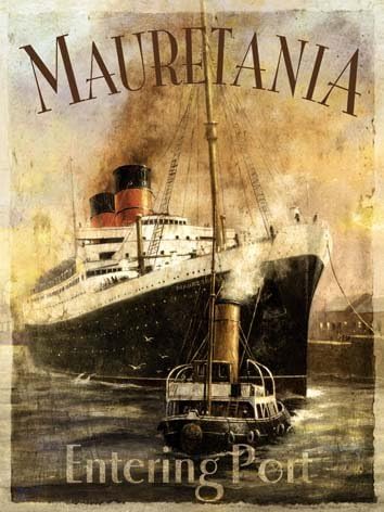 FRENCH VINTAGE METAL SIGN 20x15cm RETRO POSTER MAURETANIA BOAT