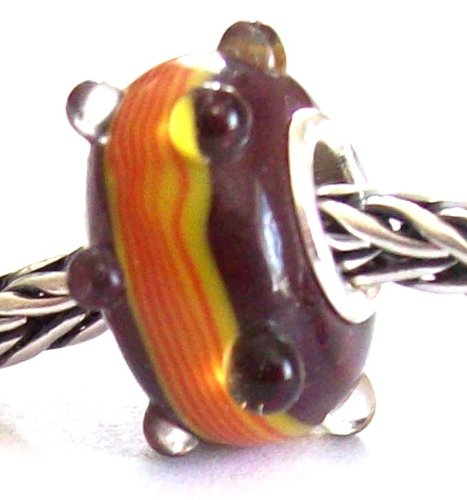 Melina World Jewellery - 10026 - Murano Glass Bead with a Solid Sterling Silver 925 Core - Handmade - Designed in Greece - Fits chains from Biago, Chamilia, Pandora & Trollbeads