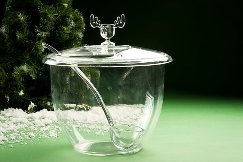 Christmas Moose Mug Punch Bowl Set with Cover and Ladel