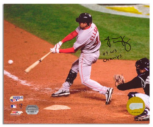 Jacoby Ellsbury Boston Red Sox - Hitting - Autographed 8x10 Photograph with 2007 World Series Champs Inscription