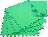 24" x 24" Solid Green Color EVA Puzzle Mats