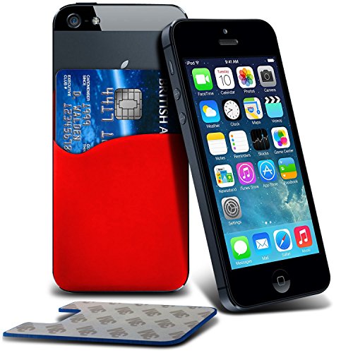 ( Red ) Acer Liquid E700 Protective Stylish Fitted 3M Silicone Adhesive Smart Credit / Debit Card Pouch by ONX3
