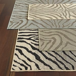 Zebra Belgique Indoor/Outdoor Rug Black 2' x 3'- Ballard Designs