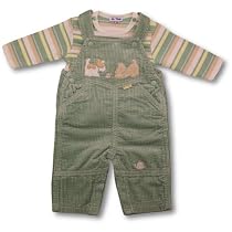 LeTop Infant Boys Corduroy Overall Set ~ Puppy SIZE 12 months