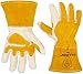John Tillman and Co 50L Top Grain Leather MIG Gloves with Split Leather Palm Reinforcements, Split Leather Back, Fleece Lining, Seamless Forefinger and Elastic Back (Carded), Large