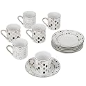 Polka Dot Cup and Saucer Set of 6