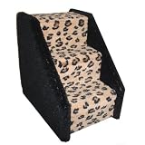 3 Step Mini Bear's Stairs - Leopard Print/Black