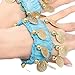 BellyLady Belly Dance Wrist Ankle Cuffs Bracelets, Halloween Costume Accessory-Lake Blue