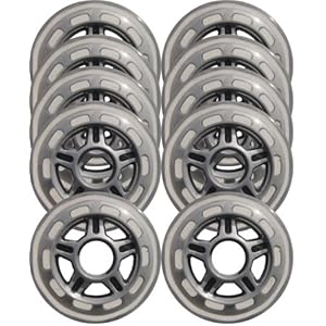 Clear / Silver Inline Skate Wheels 80mm 78a 10-Pack