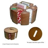 Trademark Solid Wood Poker Chip Carousel Poker Chip Holder (Brown)