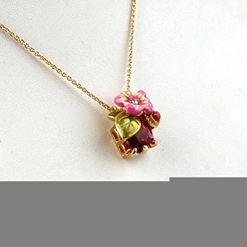 Fancy Handmade Romantic Unique Paris Les Glaze enamel Painting Pendant Necklace Romantic Style 59