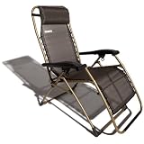 Strathwood Anti-Gravity Adjustable Recliner, Dark Brown with Champagne Frame