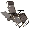 Strathwood Anti-Gravity Adjustable Recliner Chair, Dark Brown with Champagne Frame