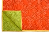 IMAGE OF notNeutral Links Small Quilt Reversible, Persimmon/Green/Yellow/White, 30-Inch by 40-Inch