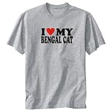 T-Shirt Heather Gray  Love My Bengal Cat  Cat