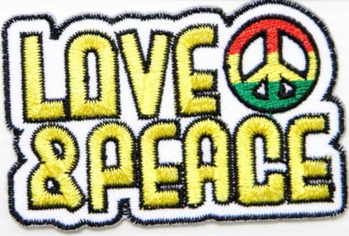 LOVE PEACE Rasta Anti No War Hippie Retro BikerJacket Shirt T-Shirt Vest Patch Sew Iron on Logo Embroidered Badge Sign Emblem Costume Custom
