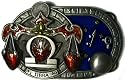 LIBRA THE SCALES, ZODIAC HOROSCOPE SIGN BELT BUCKLE + display stand