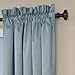 Eclipse Canova Thermal Insulated Single Panel Rod Pocket Darkening Curtains for Living Room, 42 in x 63 in, RIVER BLUE