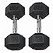 Gymenist Set of 2 Hex Rubber Dumbbell with Metal Handles, Pair of 2 Heavy Dumbbell (5lb , 10lb , 15lb, 20lb, 25lb, 30lb, 35lb (30 LB)
