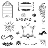 Li'l Davis Designs by Fiskars 8 by 8-Inch Designer Clear Stamps - Spooky Frightful