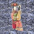 Chinese Maiden statue with pipa sculpture New Porcelain