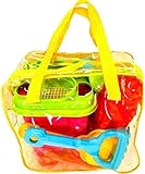 15-Pieces Beach Sand Toys Set in Zippered Bag Castle Bucket