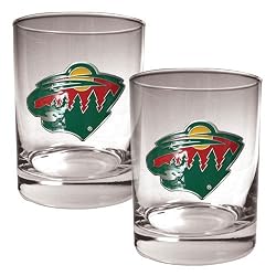 Minnesota Wild NHL 2pc Rocks Glass Set - Primary Logo by Great American Products