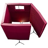 Auralex MAX1141VBBUR MAX-Wall 1141 Vocal Booth in Burgundy; 11- 20x48x4.75 Panels; 1- 20x48x4.75 Window Section in Clear Plexiglass Only; 4- MAX Stands