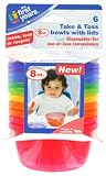 First Years Y1032 6 Count 8 Oz Take and Toss Bowls With Lids