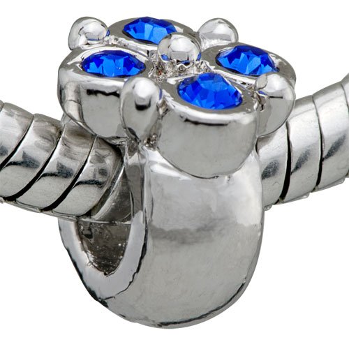 September Birthstone Flower Ring Pugster Beads Pandora Chamilia Charms Compatible