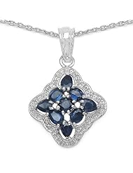 2.15 Carat Genuine Blue Sapphire Sterling Silver Pendant