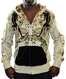 CHRISTIAN AUDIGIER Ed Hardy Velvet Mens Hoodie Hooded Sweatshirt