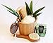 Geburtstagsgeschenke Set BAMBOO handverpackt mit Peelingkissen und Massagebürste sowie Nagelbürste und Bambus Duftkerze sowie Haarbürste