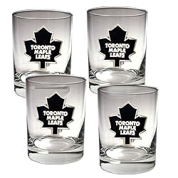 Toronto Maple Leafs NHL 4pc Rocks Glass Set - Primary Logo by Great American Products
