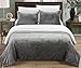 Chic Home Evie 3 Piece Blanket Set Soft Sherpa Lined Microplush Faux Mink with Shams, Queen Grey
