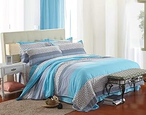 Cotton Blend Well Designed Print Pattern Duvet Cover Sets King Size