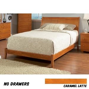 Bordeaux Platform Bed King with Open Foot Rail (Caramel Latte) (45.625\”H x 78.625\”W x 93\”D)