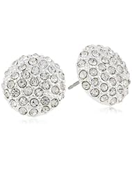 Kenneth Cole New York "Pave Item Boost" Silver Pave Round Stud Earrings