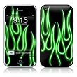 Green Neon Flames Design Protector Skin Decal Sticker for Apple 3G iPhone / iPhone 3GS 3G S