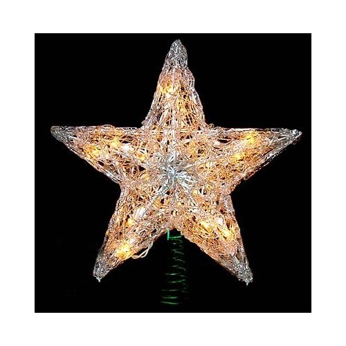 lighted snowy crystal star christmas tree topper