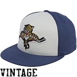 NHL Reebok Florida Panthers Navy Blue-White Flat Bill Retro Sport 210 Fitted Hat (Small/Medium)