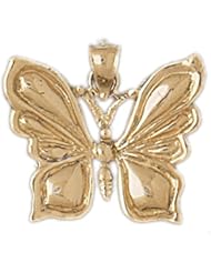 Dazzlers Solid 14k Gold Butterfly Charm Pendant Available in three colors from jewelsberry (weights: 2.8 grams only)