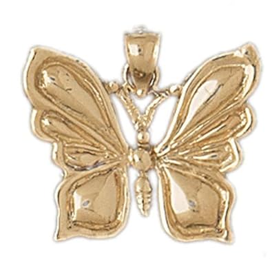 Cheap Girls Jewelry Dazzlers Solid 14k Gold Butterfly Charm Pendant Available in three colors from jewelsberry (weights: 2.8 grams only) For Sale
