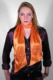 Bright Orange Silk Satin Scarf by Royal Silk