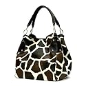 New XL Black Giraffe Designer Inspired Animal Print Handbag Purse Bag Tote